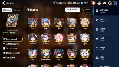 [GLOBAL] Epic 7 Seven 5ML Lone Crescent Bellona Zio Lionheart Cermia Archdemon DJ Basar + ML pulls + 20 Speed Starter Account-Mobile Games Starter