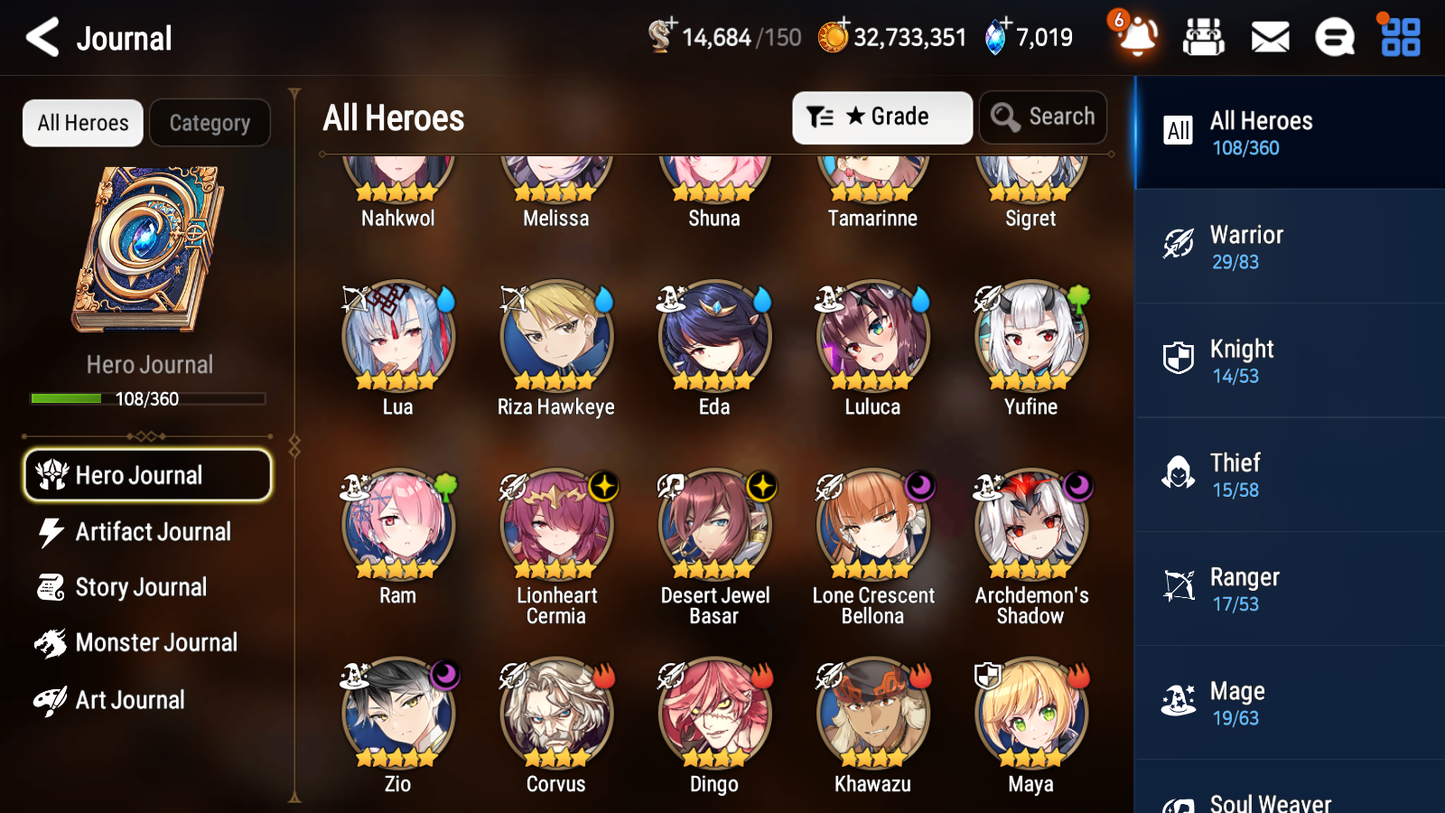 [GLOBAL] Epic 7 Seven 5ML Lone Crescent Bellona Zio Lionheart Cermia Archdemon DJ Basar + ML pulls + 20 Speed Starter Account-Mobile Games Starter