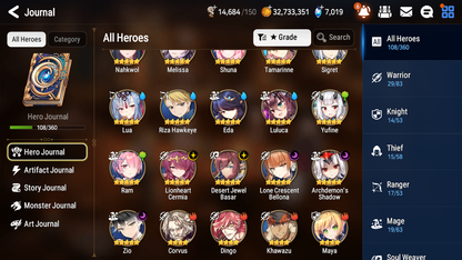 [GLOBAL] Epic 7 Seven 5ML Lone Crescent Bellona Zio Lionheart Cermia Archdemon DJ Basar + ML pulls + 20 Speed Starter Account-Mobile Games Starter
