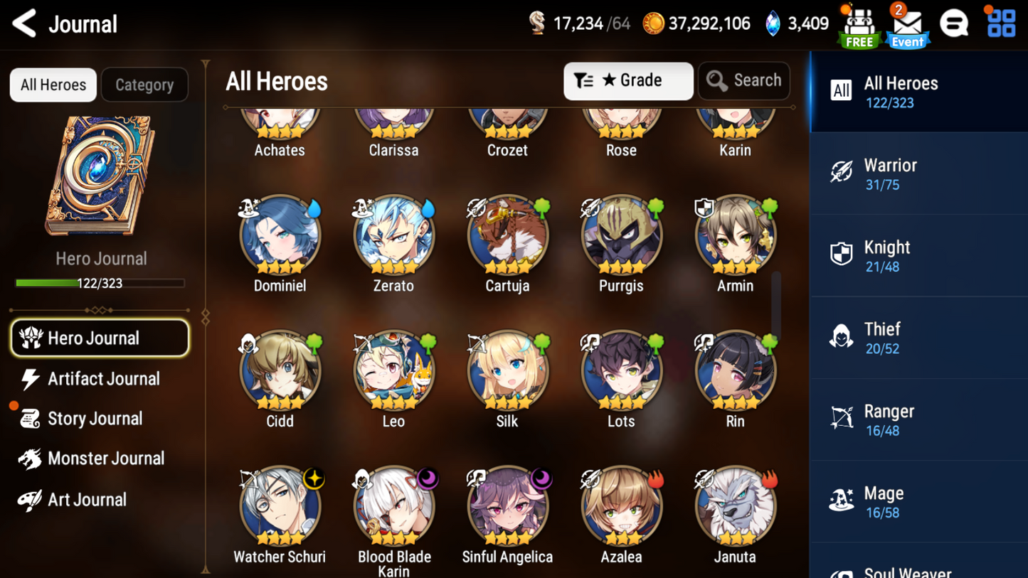 [GLOBAL] Epic 7 Seven 5ML Navy Captain Landy Belian Spirit Eye Celine Maid Chloe Briar Witch Iseria +ML pulls + Name Starter Account-Mobile Games Starter