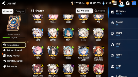 [Global] Epic 7 Seven 5ML Navy Captain Landy Straze Maid Chloe DJ Basar Silver Blade Aramintha + ML pulls + Name Starter Account-Mobile Games Starter