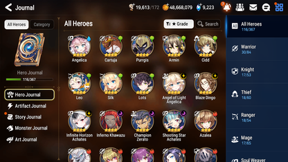 [GLOBAL] Epic 7 Seven 5ML Sea Phantom Politis Lilibet Iseria Vivian Angel Angelica Swift Flagbearer Sigret+ 41ML pulls + 20 Speed Starter Account-Mobile Games Starter