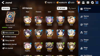 [GLOBAL] Epic 7 Seven 5ML Sea Phantom Politis Lilibet Iseria Vivian Angel Angelica Swift Flagbearer Sigret+ 41ML pulls + 20 Speed Starter Account-Mobile Games Starter