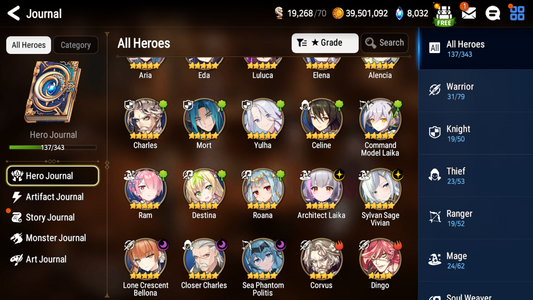 [GLOBAL] Epic 7 Seven 5ML Sea Phantom Politis + ML pulls Starter Account-Mobile Games Starter