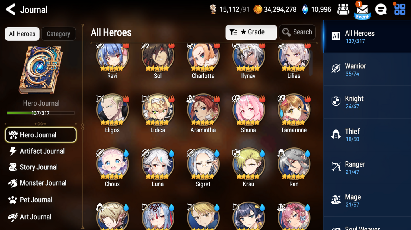 [Global] Epic 7 Seven 5ML Straze Designer Lilibet Remnant Violet Commander Pavel Little Queen Charlotte Luna Seaside Bellona + Name 10-10 Starter Account-Mobile Games Starter