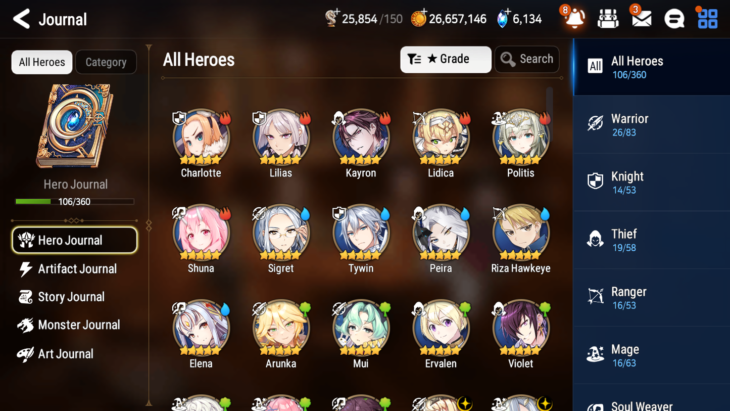 [GLOBAL] Epic 7 Seven 5ML Straze Remnant Violet Top Model Luluca Sylvan Little Queen Charlotte + ML pulls + 20 Speed + Name Starter Account-Mobile Games Starter