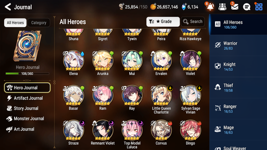 [GLOBAL] Epic 7 Seven 5ML Straze Remnant Violet Top Model Luluca Sylvan Little Queen Charlotte + ML pulls + 20 Speed + Name Starter Account-Mobile Games Starter