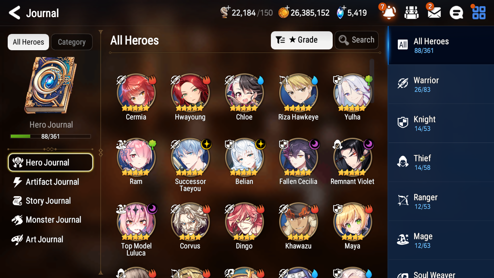 [GLOBAL] Epic 7 Seven 5ML Successor Taeyou Belian Fallen Cecilia Remnant Violet Top + ML pulls + 20 Speed+ Name Starter Account-Mobile Games Starter