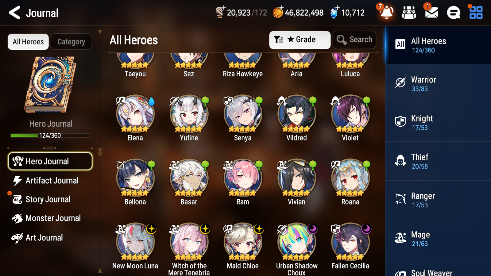 [GLOBAL] Epic 7 Seven 5ML Witch of the Mere Tenebria New Moon Luna Fallen Cecilia Maid Chloe +10k Gems + 44ML pulls + 20 Speed Starter Account-Mobile Games Starter