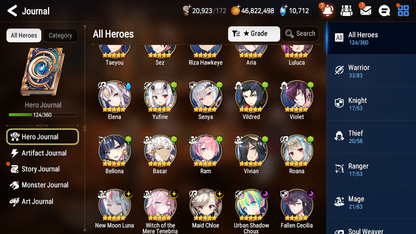 [GLOBAL] Epic 7 Seven 5ML Witch of the Mere Tenebria New Moon Luna Fallen Cecilia Maid Chloe +10k Gems + 44ML pulls + 20 Speed Starter Account-Mobile Games Starter