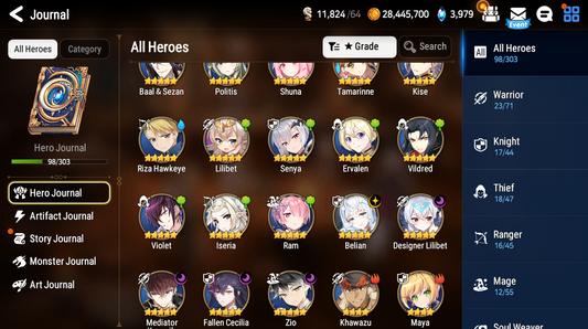 [Global] Epic 7 Seven 5ML Zio Mediator Kawerik Belian Fallen Cecilia Designer Lilibet + ML pulls + Name Starter Account-Mobile Games Starter