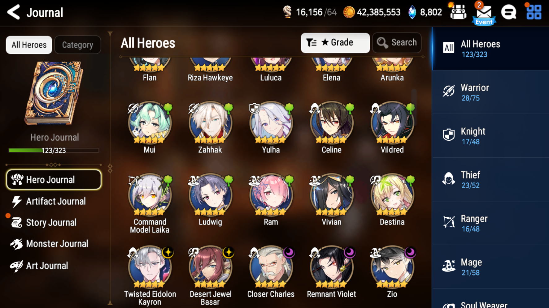 [GLOBAL] Epic 7 Seven 5ML Zio Remnant Violet Twisted Eidolon Kayron DJ Desert Jewel Basar Closer Charles + 27ML pulls Starter Account-Mobile Games Starter