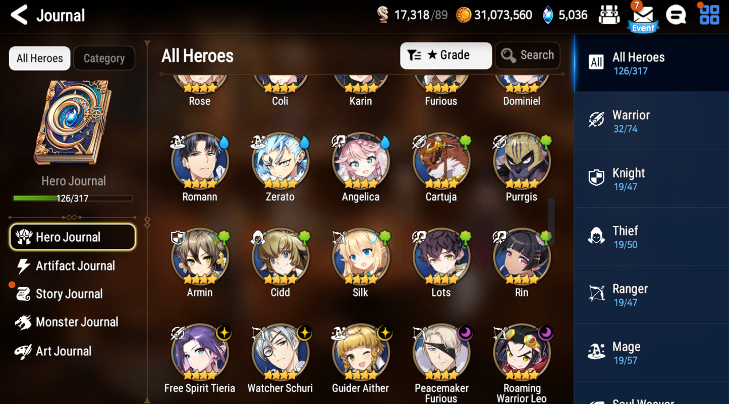 [Global] Epic 7 Seven 5ML Zio Straze Remnant Violet Little Queen Charlotte Faithless Lidica + ML pulls Starter Account-Mobile Games Starter