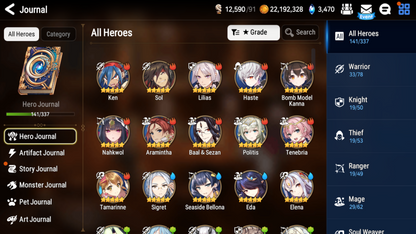 [Global] Epic 7 Seven 5ML+26 4*ML Straze Rimuru Seaside Bellona Kizuna Ai 10-10 Account-Mobile Games Starter