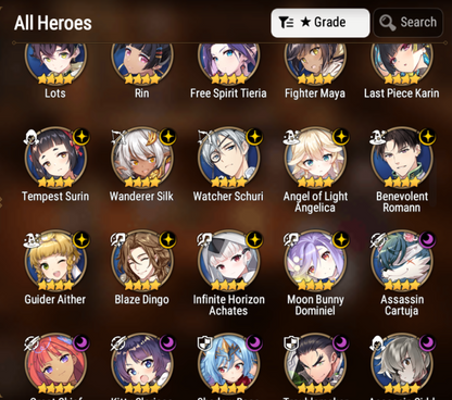 [Global] Epic 7 Seven 5ML+27 4*ML+5 limited Dragon Bride Senya Belian Luna Yufine Cerise ML Krau 10-10 Account-Mobile Games Starter