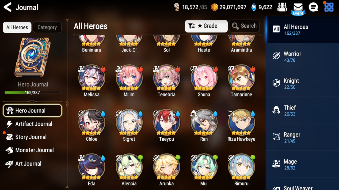 [Global] Epic 7 Seven 5ML+29 4*ML+3 Tensura limited Rimuru+art Benimaru Milim Designer Lilibet Eternal Wanderer Ludwig+Name 10-10 Account-Mobile Games Starter