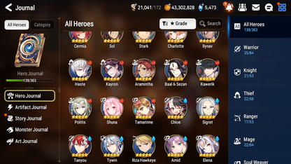 [GLOBAL] Epic 7 Seven 6ML 1LIM Amid Conqueror Lilias Judge Kise Commander Pavel Angel of Light Angelica + ML pulls + Name Starter Account-Mobile Games Starter