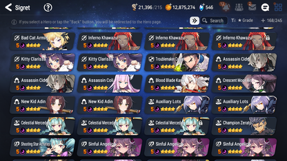 [GLOBAL] Epic 7 Seven 6ML + 21 4★ ML Dragon Bride Senya Specter Tenebria Violet Elena Choux Archdemon's Shadow Rimuru Benimaru +20 speed++ 10-10 Account-Mobile Games Starter