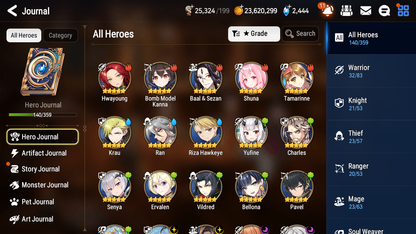 [GLOBAL] Epic 7 Seven 6ML + 24 4★ ML Dragon Bride Senya Lone Crescent Bellona Straze Zio+20 speed++ 10-10 Account-Mobile Games Starter