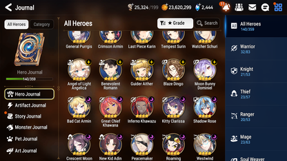 [GLOBAL] Epic 7 Seven 6ML + 24 4★ ML Dragon Bride Senya Lone Crescent Bellona Straze Zio+20 speed++ 10-10 Account-Mobile Games Starter