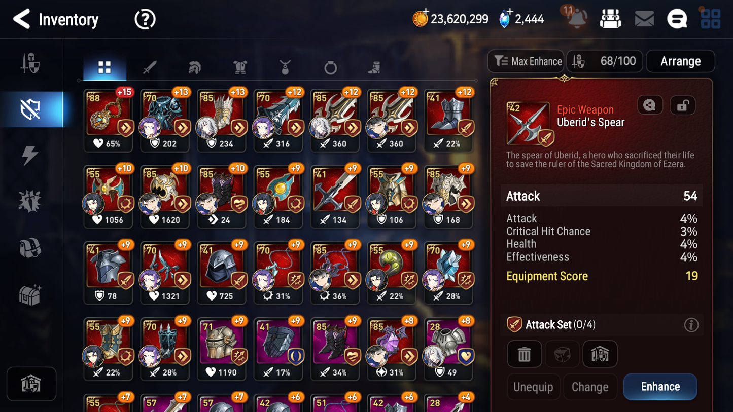 [GLOBAL] Epic 7 Seven 6ML + 24 4★ ML Dragon Bride Senya Lone Crescent Bellona Straze Zio+20 speed++ 10-10 Account-Mobile Games Starter