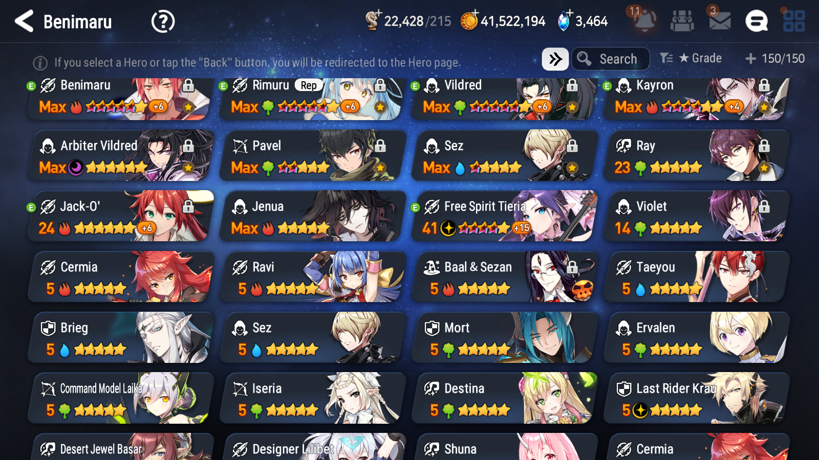 [GLOBAL] Epic 7 Seven 6ML + 25 4★ ML Lone Crescent Bellona Last Rider Krau Kayron Lilibet Choux Rimuru Benimaru Jack +20 speed++ 10-10 Account-Mobile Games Starter