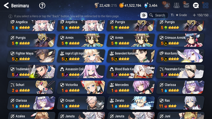 [GLOBAL] Epic 7 Seven 6ML + 25 4★ ML Lone Crescent Bellona Last Rider Krau Kayron Lilibet Choux Rimuru Benimaru Jack +20 speed++ 10-10 Account-Mobile Games Starter