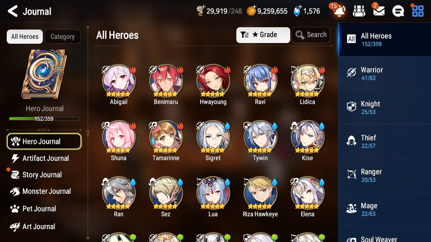 [GLOBAL] Epic 7 Seven 6ML + 25 4★ ML Lone Crescent Bellona Last Rider Krau Tywin Choux Haste Benimaru +20 speed++ 10-10 Account-Mobile Games Starter