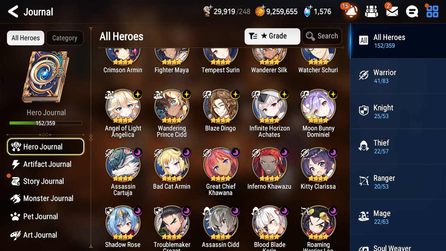 [GLOBAL] Epic 7 Seven 6ML + 25 4★ ML Lone Crescent Bellona Last Rider Krau Tywin Choux Haste Benimaru +20 speed++ 10-10 Account-Mobile Games Starter