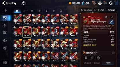 [GLOBAL] Epic 7 Seven 6ML + 25 4★ ML Lone Crescent Bellona Last Rider Krau Tywin Choux Haste Benimaru +20 speed++ 10-10 Account-Mobile Games Starter