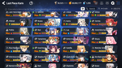 [GLOBAL] Epic 7 Seven 6ML + 28 4★ ML Straze Solitaria Kayron Charlotte Ray Ocean Breeze Luluca ++20 speed++ 10-10 Account-Mobile Games Starter
