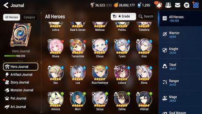 [GLOBAL] Epic 7 Seven 6ML + 28 4★ ML Straze Solitaria Kayron Charlotte Ray Ocean Breeze Luluca ++20 speed++ 10-10 Account-Mobile Games Starter