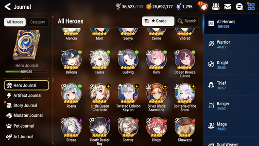[GLOBAL] Epic 7 Seven 6ML + 28 4★ ML Straze Solitaria Kayron Charlotte Ray Ocean Breeze Luluca ++20 speed++ 10-10 Account-Mobile Games Starter