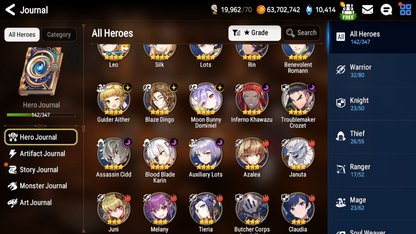 [GLOBAL] Epic 7 Seven 6ML Empyrean Ilynav Abyssal Yufine Lionheart Cermia Chloe Basar Ruele+ 57ML pulls 10k skystones 1000 mystics+ Name Starter Account-Mobile Games Starter