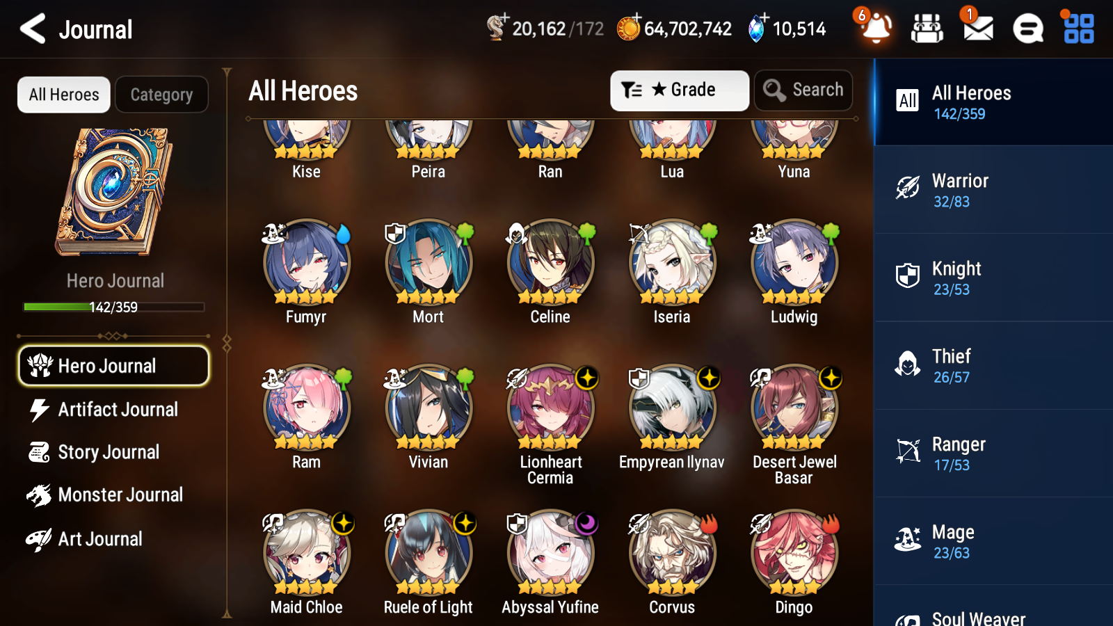 [GLOBAL] Epic 7 Seven 6ML Empyrean Ilynav Abyssal Yufine Lionheart Cermia Chloe Basar Ruele+ 71ML pulls 10k skystones 1000 mystics+20 Speed + Name Starter Account-Mobile Games Starter