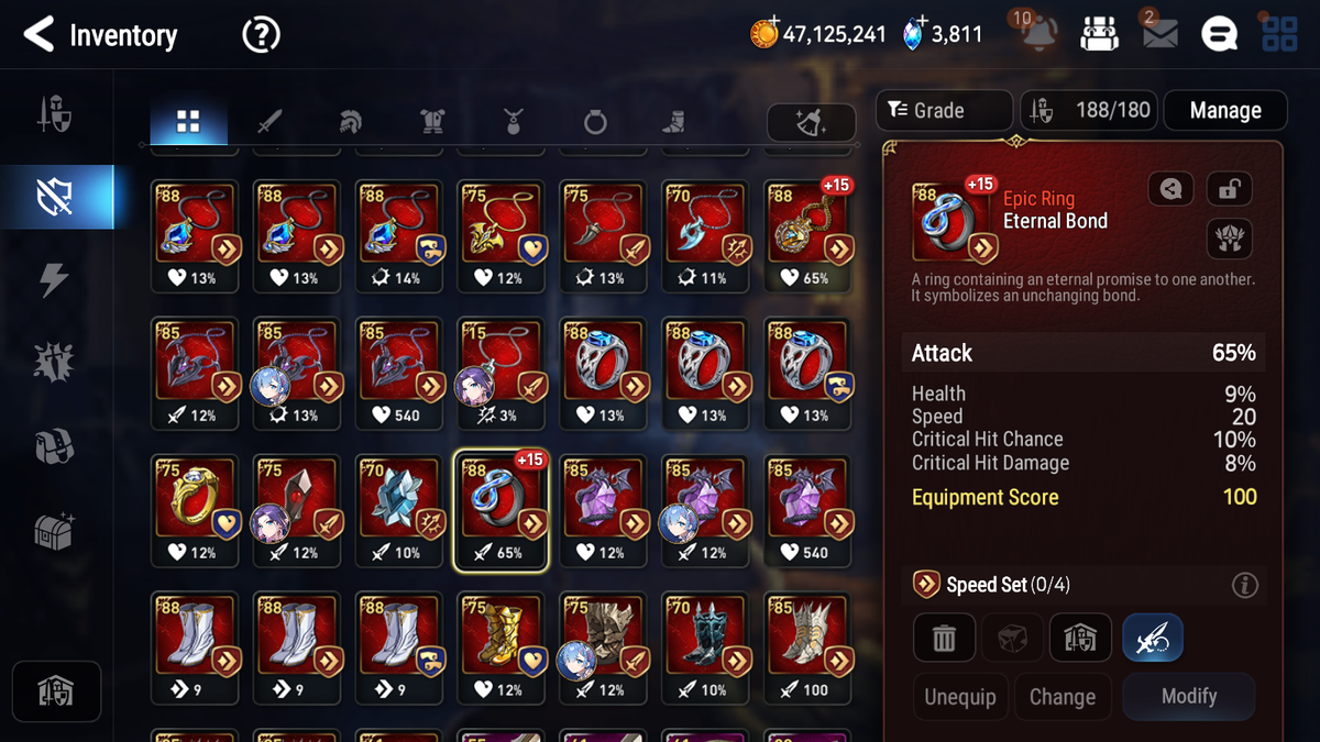[GLOBAL] Epic 7 Seven 6ML Empyrean Ilynav Belian Silver Blade Aramintha Fallen Cecilia Dark Corvus Designer Lilibet Jack Rem +52ML pulls + 3x 20 Speed + Luna Skin 7-1 Account-Mobile Games Starter