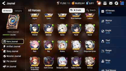 [GLOBAL] Epic 7 Seven 6ML Empyrean Ilynav Belian Silver Blade Aramintha Fallen Cecilia Dark Corvus Designer Lilibet Jack Rem +ML pulls + 20 Speed 7-1 Account-Mobile Games Starter