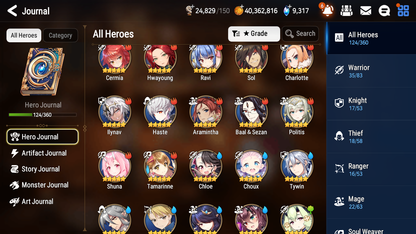 [GLOBAL] Epic 7 Seven 6ML Harsetti Lone Crescent Bellona Zio Maid Chloe Ambitious Tywin Specimen Sez + 42ML pulls + 20 Speed + Name Starter Account-Mobile Games Starter