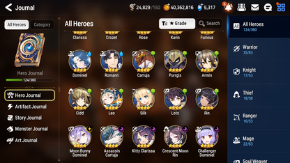 [GLOBAL] Epic 7 Seven 6ML Harsetti Lone Crescent Bellona Zio Maid Chloe Ambitious Tywin Specimen Sez + 42ML pulls + 20 Speed + Name Starter Account-Mobile Games Starter