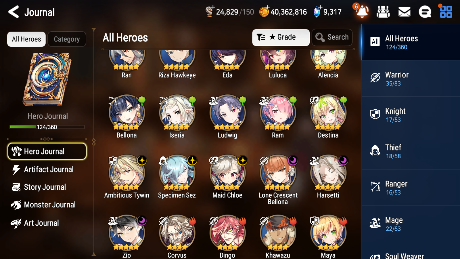 [GLOBAL] Epic 7 Seven 6ML Harsetti Lone Crescent Bellona Zio Maid Chloe Ambitious Tywin Specimen Sez + 42ML pulls + 20 Speed + Name Starter Account-Mobile Games Starter