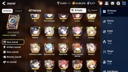 [GLOBAL] Epic 7 Seven 6ML Harsetti Lone Crescent Bellona Zio Maid Chloe Ambitious Tywin Specimen Sez + 42ML pulls + 20 Speed + Name Starter Account-Mobile Games Starter