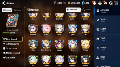 [GLOBAL] Epic 7 Seven 6ML Harsetti Zio Remnant Violet Twisted Eidolon Kayron DJ Desert Jewel Basar Closer Charles + ML pulls + 20 Speed Starter Account-Mobile Games Starter