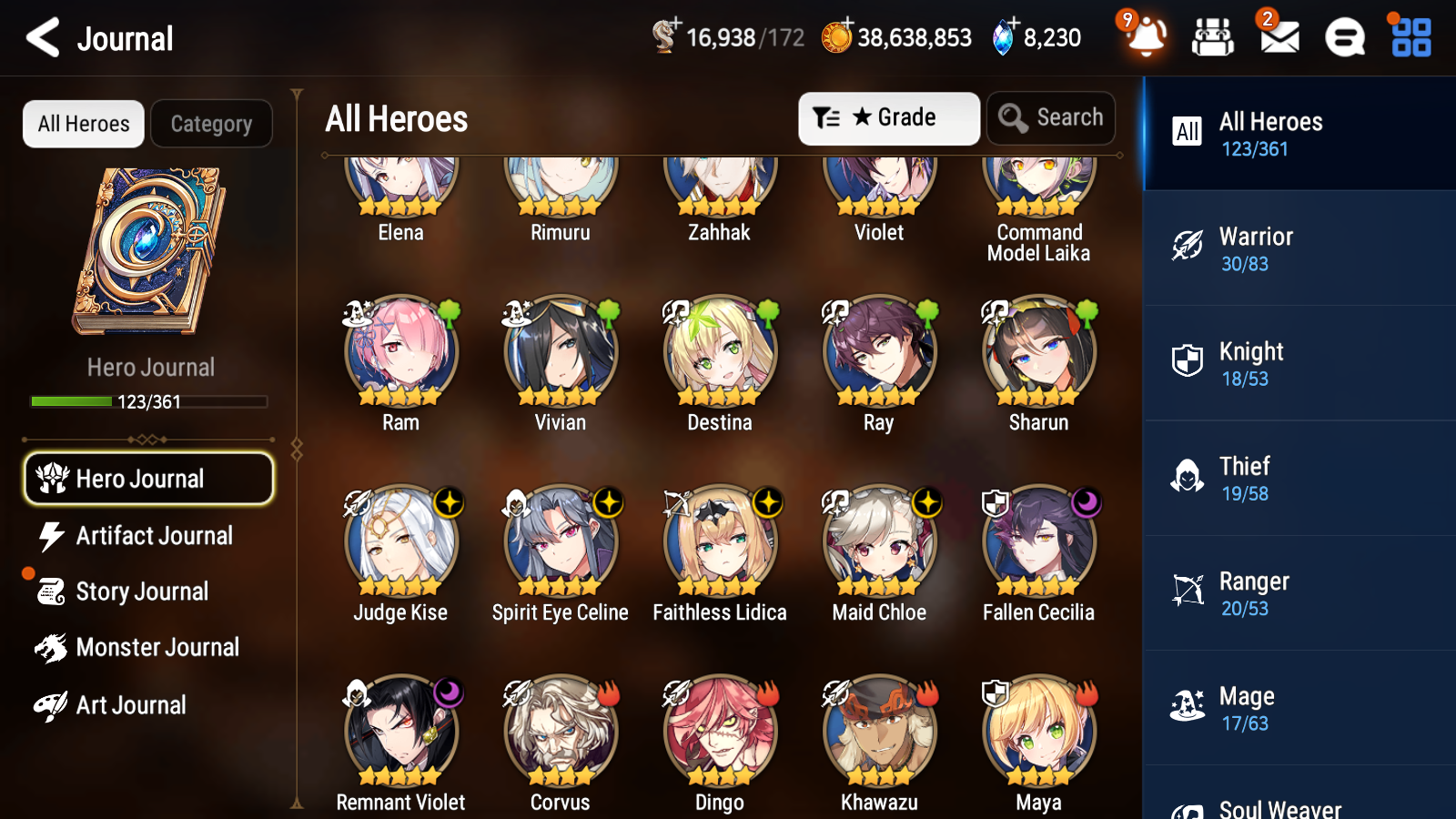[GLOBAL] Epic 7 Seven 6ML Judge Kise Faithless Lidica Maid Chloe Rimuru Spirit Eye Celine Fallen Cecilia Violet + ML pulls + 20 Speed +Name Starter Account-Mobile Games Starter