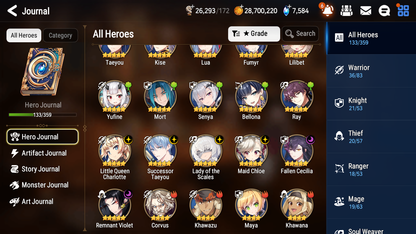 [GLOBAL] Epic 7 Seven 6ML Lady of the Scales Afternoon Soak Flan Successor Taeyou Chloe Violet Charlotte + 55ML pulls +20 speed+ Name Starter Account-Mobile Games Starter