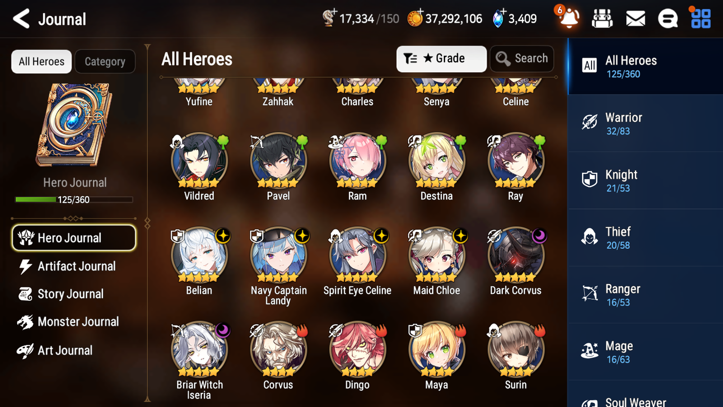 [GLOBAL] Epic 7 Seven 6ML Navy Captain Landy Belian Spirit Eye Celine Maid Chloe Briar Witch Iseria +ML pulls + 20 Speed + Name Starter Account-Mobile Games Starter