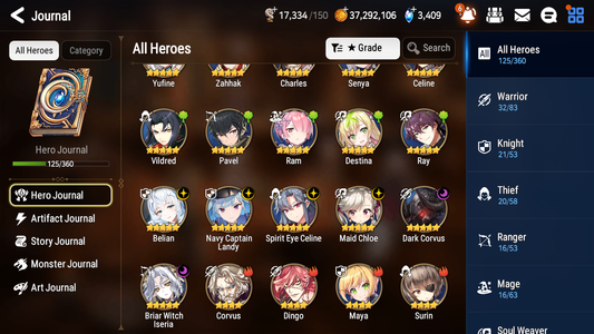 [GLOBAL] Epic 7 Seven 6ML Navy Captain Landy Belian Spirit Eye Celine Maid Chloe Briar Witch Iseria +ML pulls + 20 Speed + Name Starter Account-Mobile Games Starter