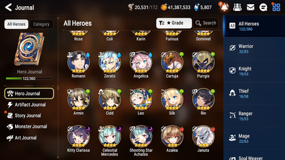 [GLOBAL] Epic 7 Seven 6ML Navy Captain Landy Straze Apocalypse Ravi Maid Chloe DJ Basar Silver Blade Aramintha + 41ML pulls + 20 Speed + Name Starter Account-Mobile Games Starter