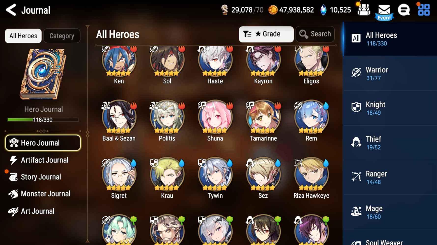 [GLOBAL] Epic 7 Seven 6ML New Moon Luna Cermia Charlotte Tywin Ken Haste Rem+10k Gems +35 ML pulls Starter Account-Mobile Games Starter