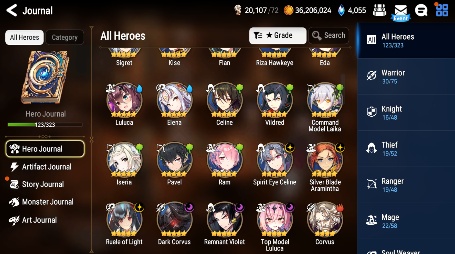 [GLOBAL] Epic 7 Seven 6ML Remnant Violet Top Model Luluca Dark Corvus Silver Blade Aramintha Ruele Spirit Eye Celine Rem + ML pulls Starter Account-Mobile Games Starter