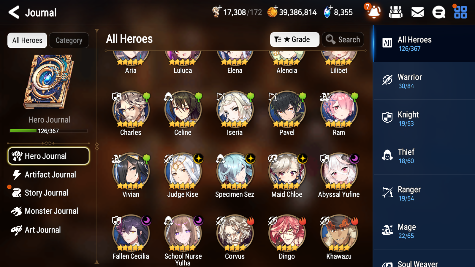 [GLOBAL] Epic 7 Seven 6ML School Nurse Yulha Abyssal Yufine Maid Chloe Fallen Cecilia Judge Kise Sez+ 39ML pulls +20 Speed +Name Starter Account-Mobile Games Starter
